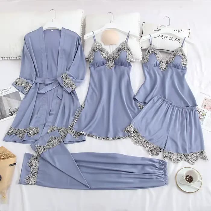 Ensembles de pyjamas en satin pour femmes avec coussinets de poitrine
