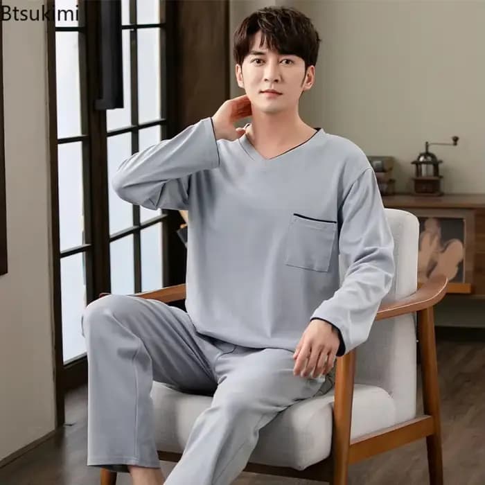 Ensemble de pyjamas en coton confortable pour hommes