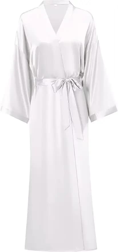 Peignoir femmes Extra longs vêtements de nuit Robes Robe soyeuse charmante
