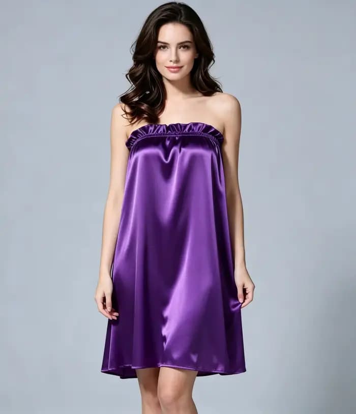 Chemise de nuit tube en satin pour femme, robe de nuit élégante, vêtement de nuit en soie douce, pei