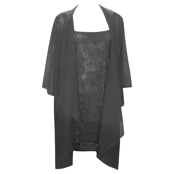 Robe mi-longue en dentelle à demi-manches pour femmes