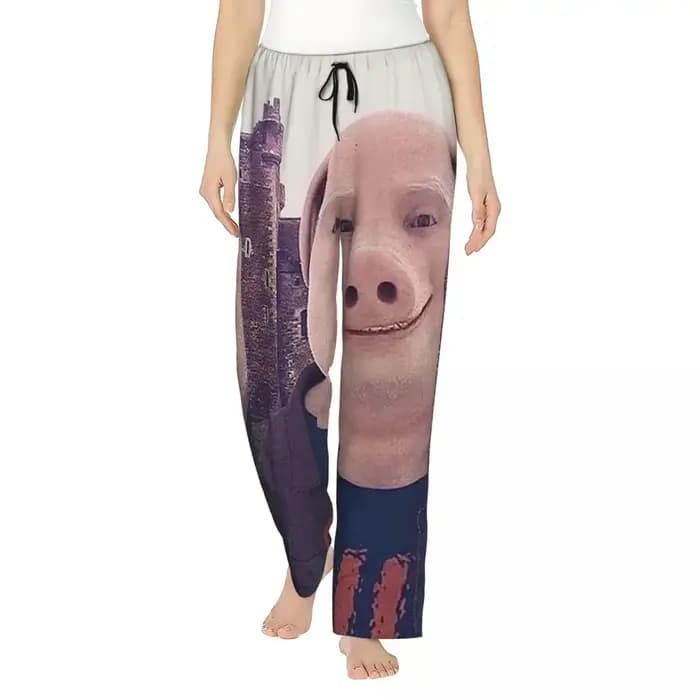 Pantalon de pyjama personnalisé John Pork pour femme, pantalon de détente, vêtements de nuit avec po