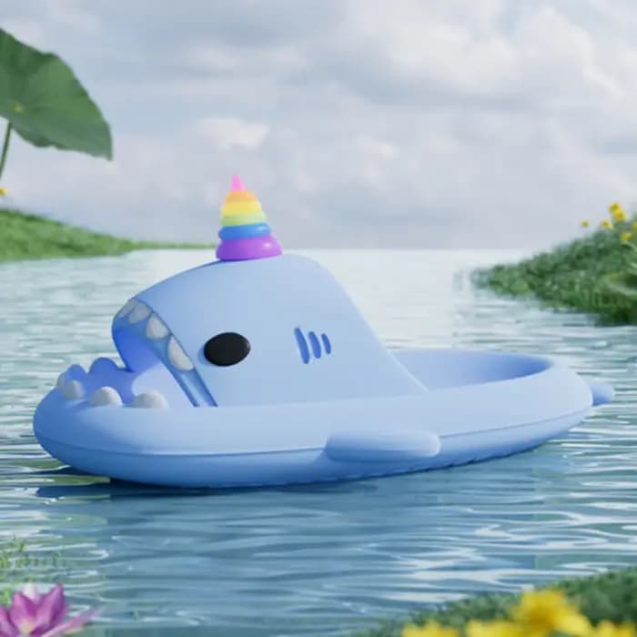 Pantoufles Requin à Semelle Optique pour Femme et Homme