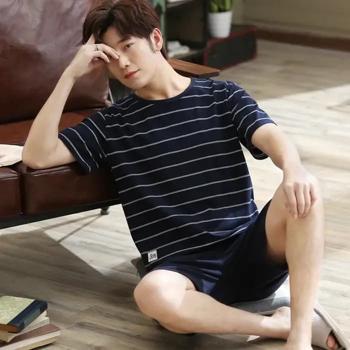 Ensemble pyjama d'été à manches courtes pour hommes