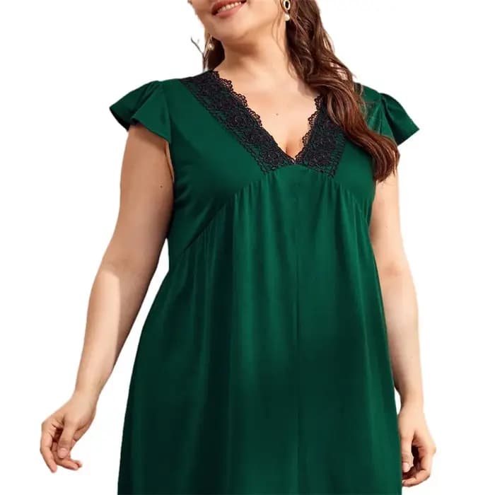 XL-5XL européenne grande taille femmes chemises de nuit col en V sans manches robe Sexy surdimensionné été chemise de nuit décontracté dames chemise de nuit