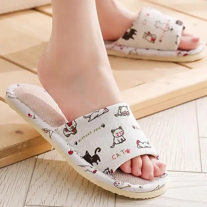Pantoufles en lin pour femmes et hommes