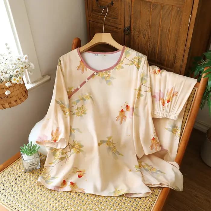 Ensemble pyjama d'été pour femmes, 2 pièces, Style ancien chinois, vêtements de nuit pour femmes, costume de maison, manches courtes, Short, col rond, 2025