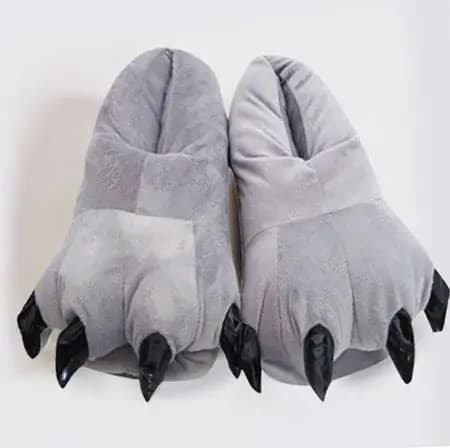 Pantoufles de patte d'animal à point bleu pour garçon et fille