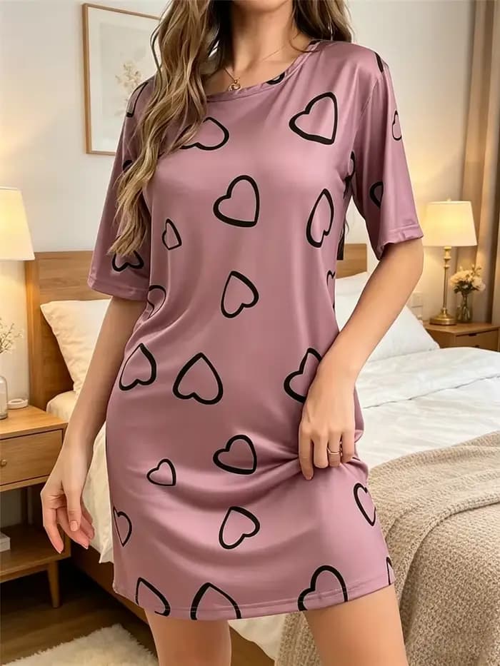 Pyjamas pour femmes, motif cœur pour la Saint-Valentin