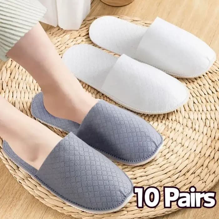 10 paires de pantoufles jetables pour femmes et hommes