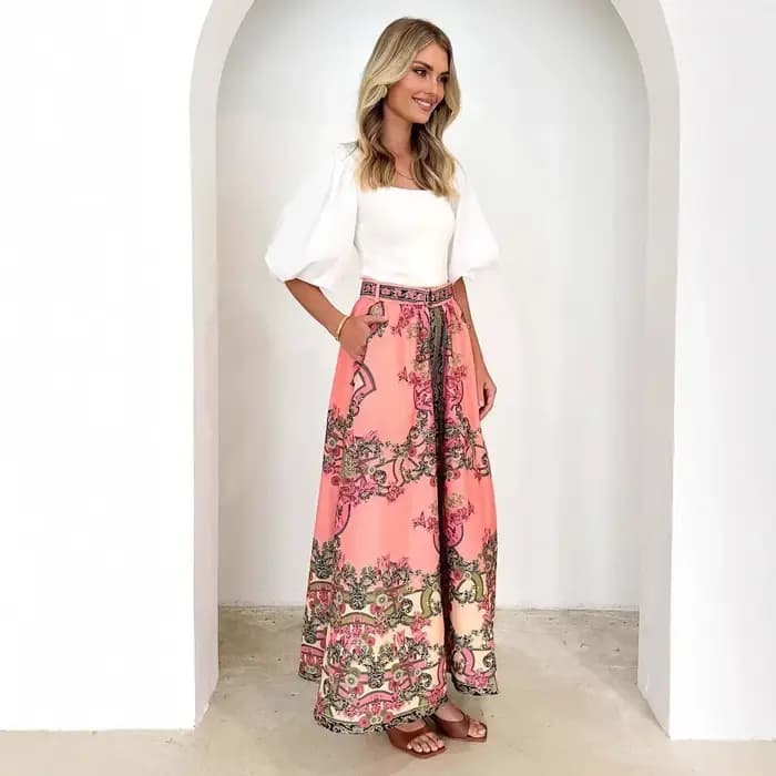 Jupe habillée femme 2025 printemps/été nouvelle mode imprimé