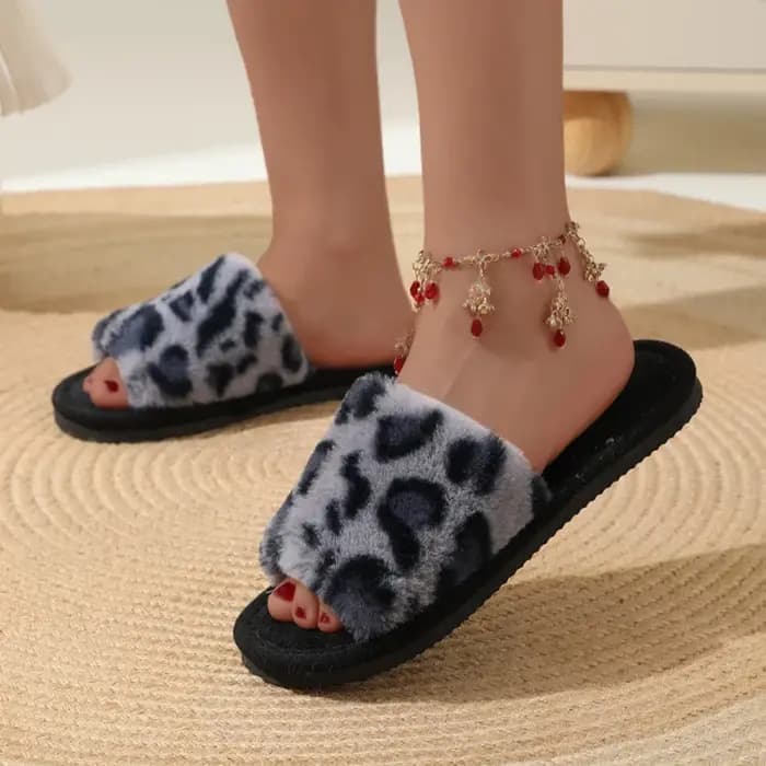 Mode femmes pantoufles coton peluche chaud femme lumière EVA fond plat antidérapant confortable diapositives hiver automne maison chaussures
