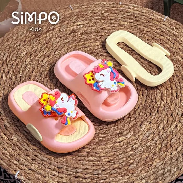 Licornes rotatives été mignon fille pantoufles semelle souple et épaisse anti-dérapant enfant en bas âge diapositives enfants sans lacet chaussures