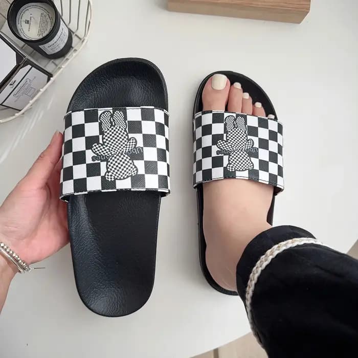 Pantoufles décontractées à la mode pour femmes avec motif d'ours - Chaussures d'intérieur et d'extérieur légères