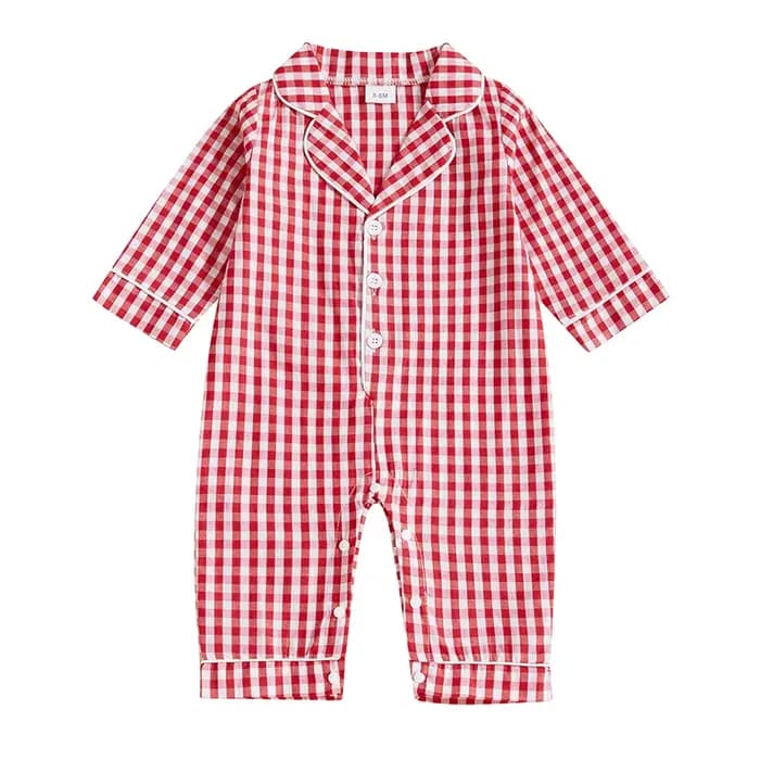 Pyjama à carreaux pour bébés filles et garçons