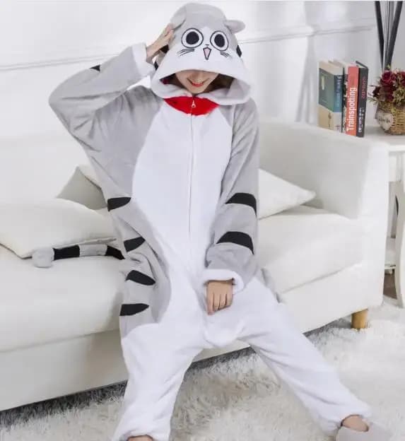 Chi chat pyjamas Onesies pour adultes femmes Kitty Pijamas flanelle Anime Kigurumi hommes une pièce vêtements de nuit corps complet Cosplay Costume