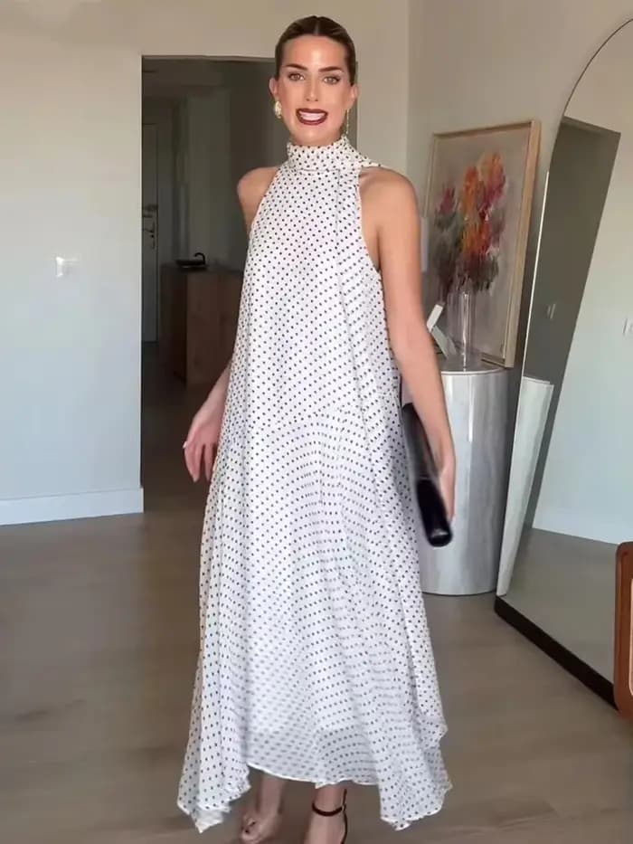 Robes longues à pois pour femmes