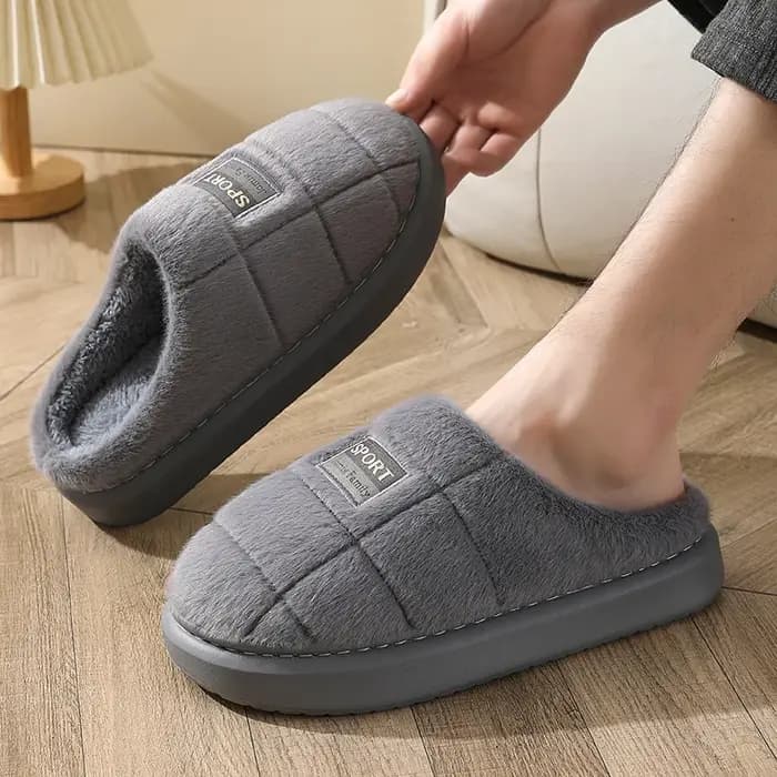 Pantoufles d'hiver larges pour hommes – Semelle épaisse avec confort nuage