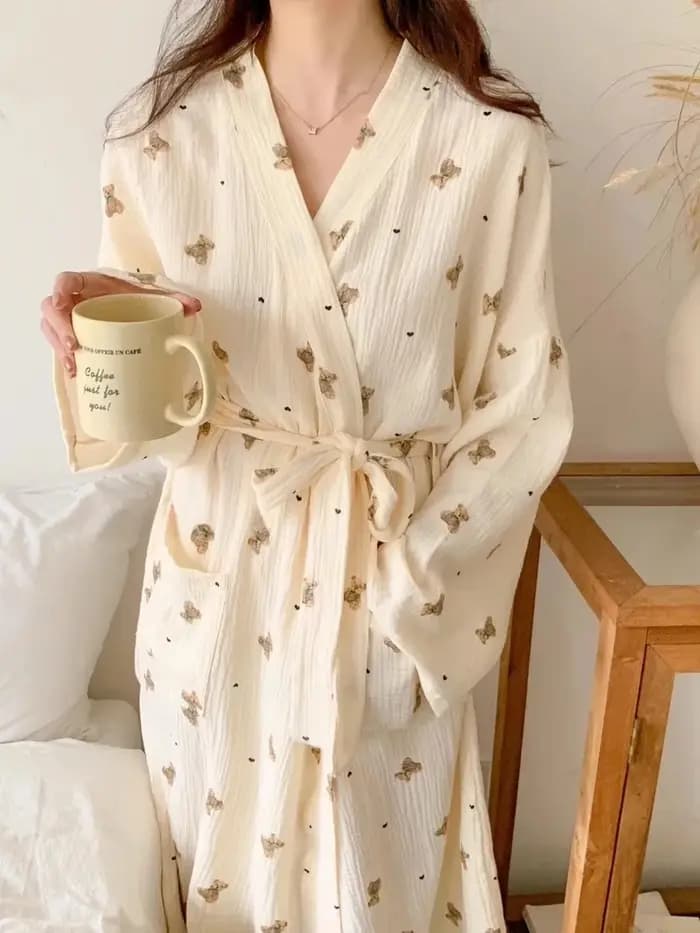 Nouveauté printemps/automne : Robe de chambre mignonne inspirée d' avec imprimé de dessins animés