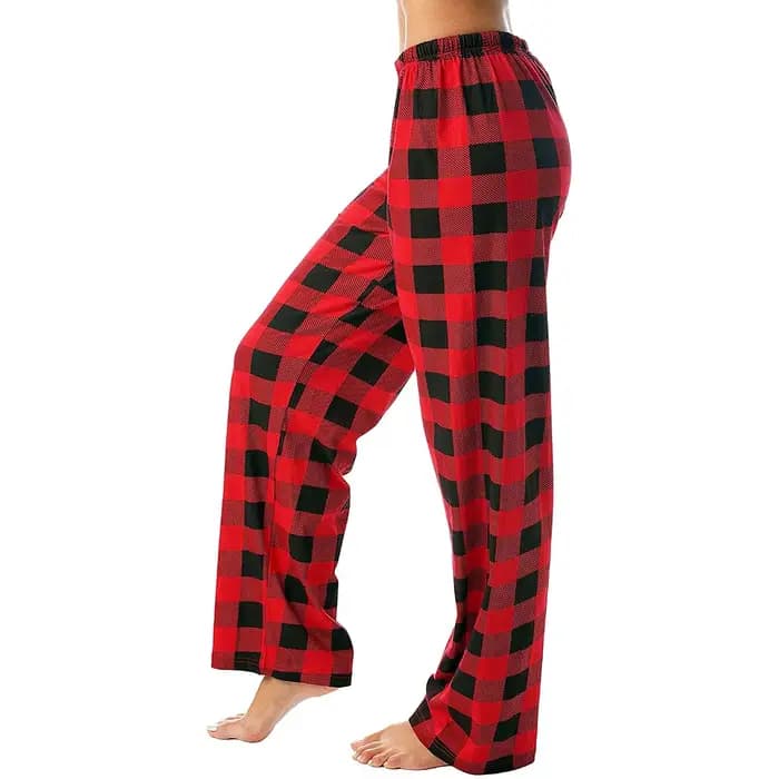 Femmes pantalons Plaid coton lâche dames pyjama pantalon
