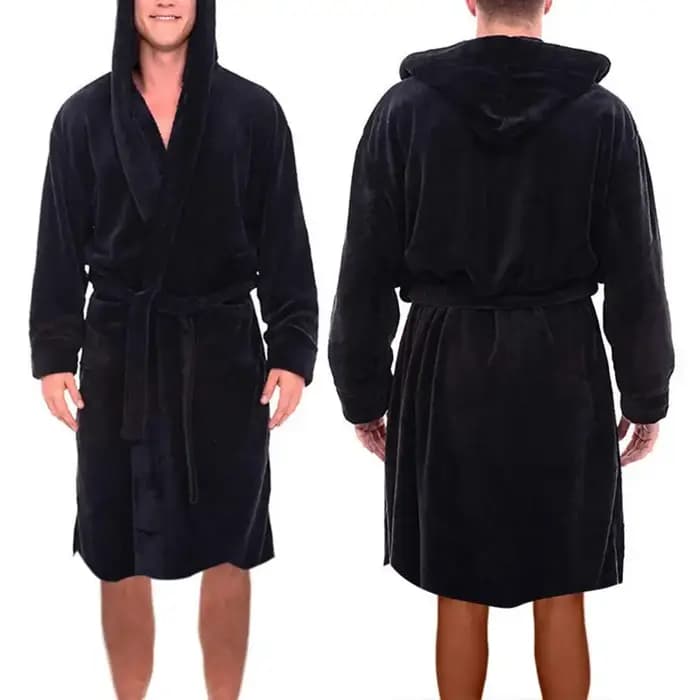 Peignoir Chaud à Capuche et Manches sulfpour Homme