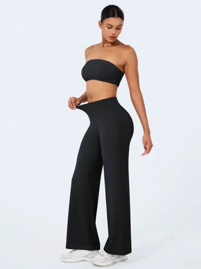 Pantalon de sport souple à jambe droite pour femme