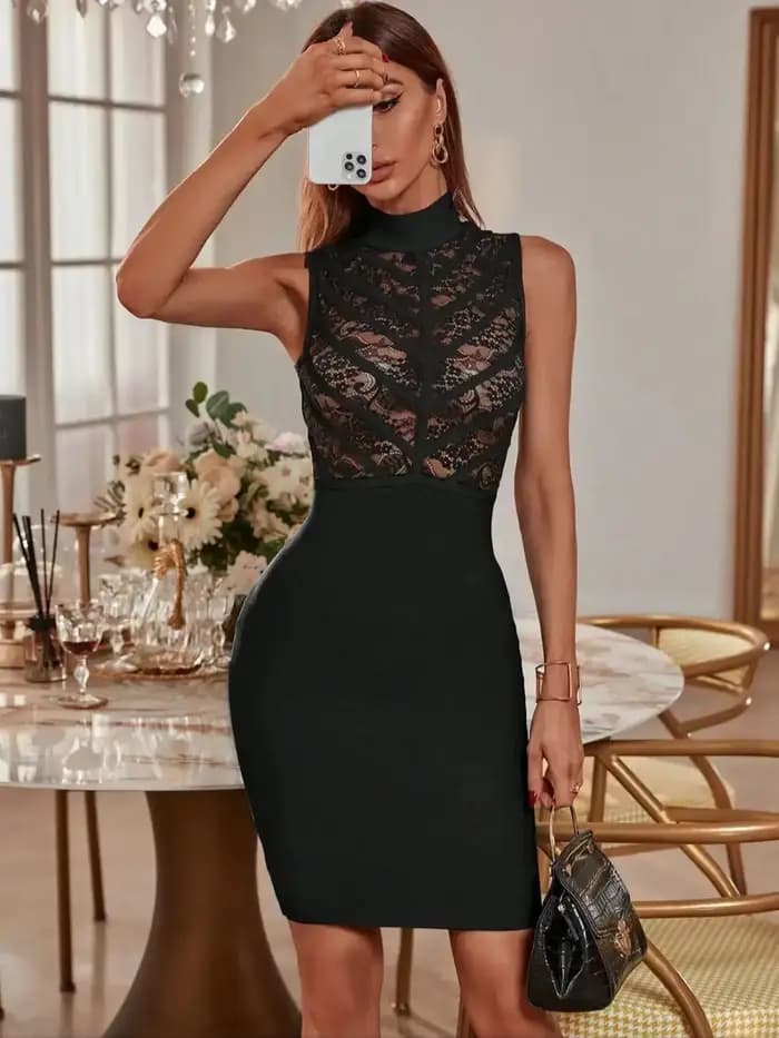 Robe à bandes pour femmes