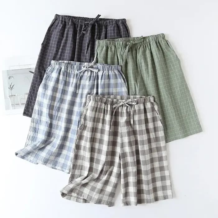 Pantalon de pyjama japonais à carreaux pour homme