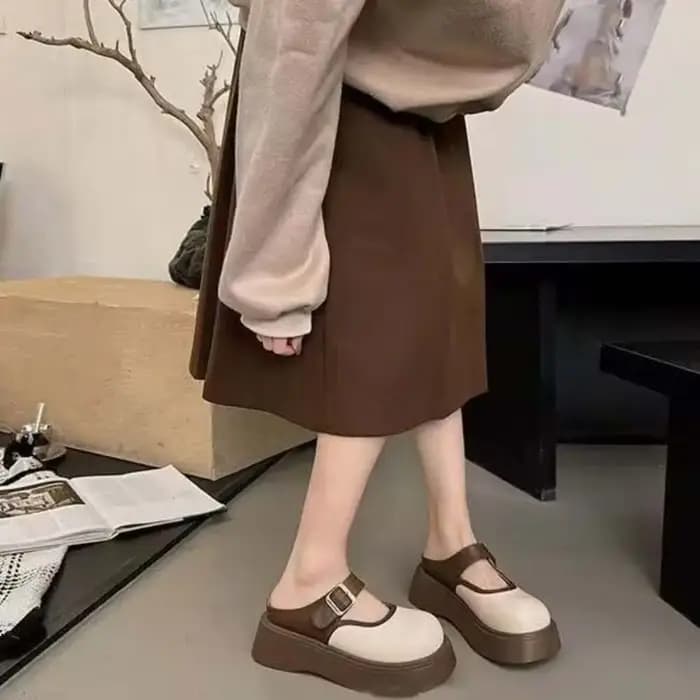 Sandales décontractées rétro en PVC pour femme