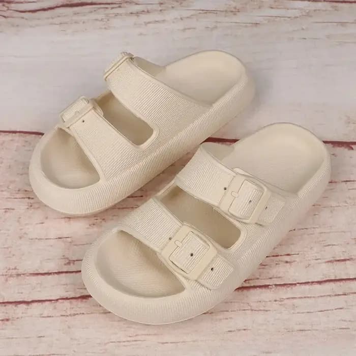 Nouvelles pantoufles pour femmes fond épais anti-dérapant maison sandales d'extérieur confortable EVA matériel couleur