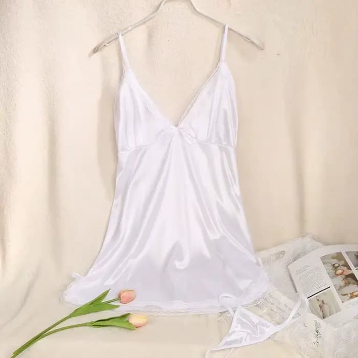 Nuisettes sans manches dames col en v soie Satin vêtements de nuit pour enfants