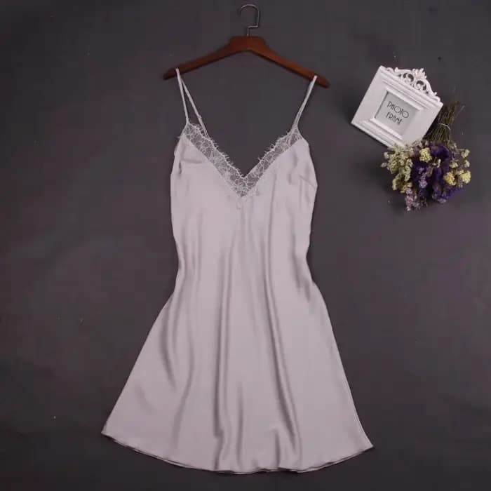 Robe de nuit blanche Sexy en dentelle pour femmes