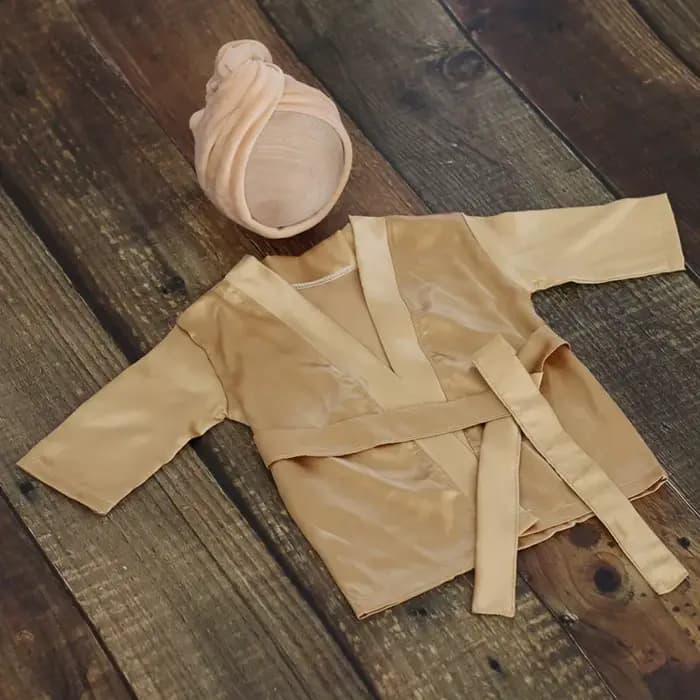 Peignoir en soie douce et ensemble bonnet de douche pour bébé