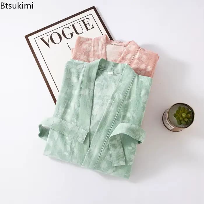 Chemise de nuit en coton et lin pour femmes
