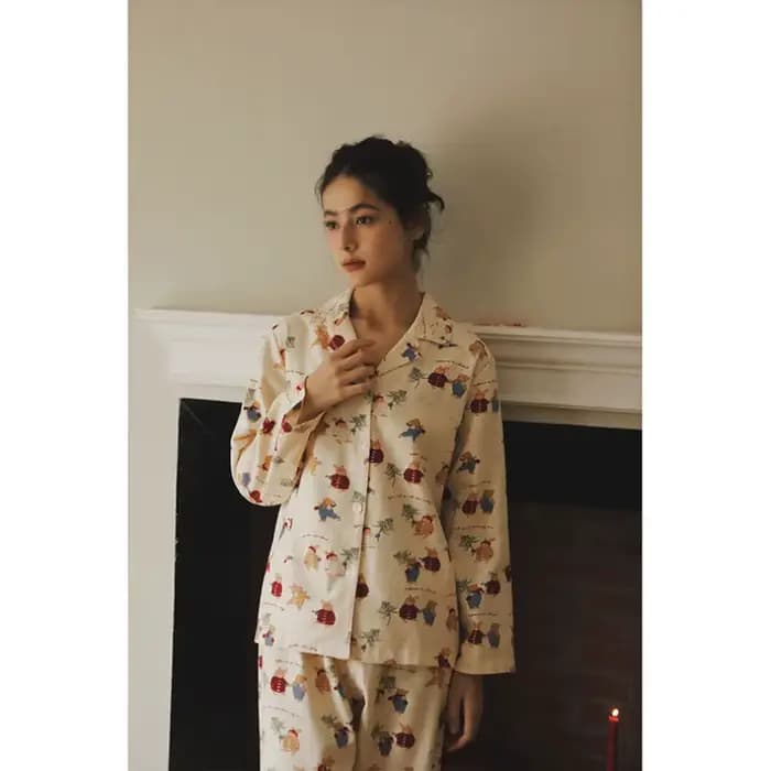 Ensemble pyjama confortable imprimé ours pour femmes