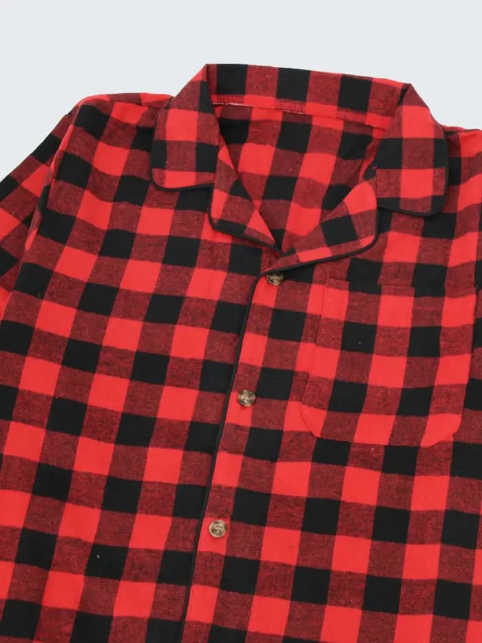 Ensembles de pyjama en flanelle pour hommes pyjamas à carreaux en coton