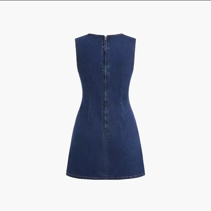 Robe en jean sans manches coupe ajustée pour femme