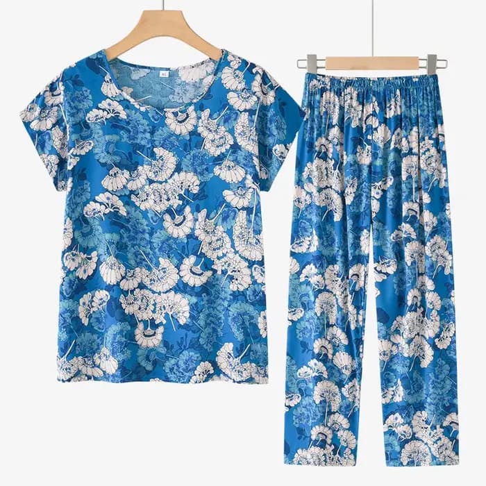 5XL grande taille femmes pyjamas imbibés nouveau coton rayonne vêtements de nuit à manches courtes pantalon capri