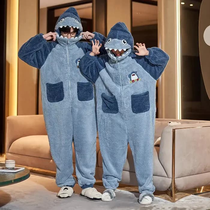 Kigurumi grenouille chat dinosaure femmes hommes Pyjamas Couples combinaison hiver épaissir à capuche