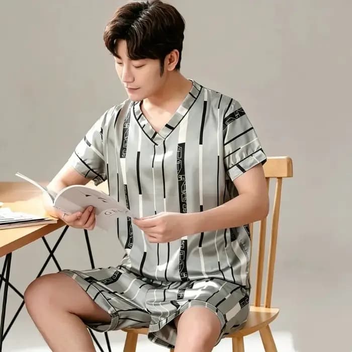 Ensemble de pyjama grande taille pour homme – Nouvelle collection été – Imprimé tendance – Vêtements de nuit