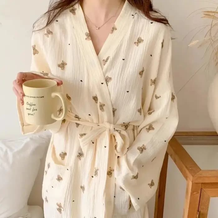 Nouveauté printemps/automne : Robe de chambre mignonne inspirée d' avec imprimé de dessins animés