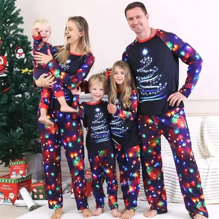 Pyjamas de famille de noël adultes enfants tenues assorties mignon vêtements de nuit amples mère fille père Don bébé