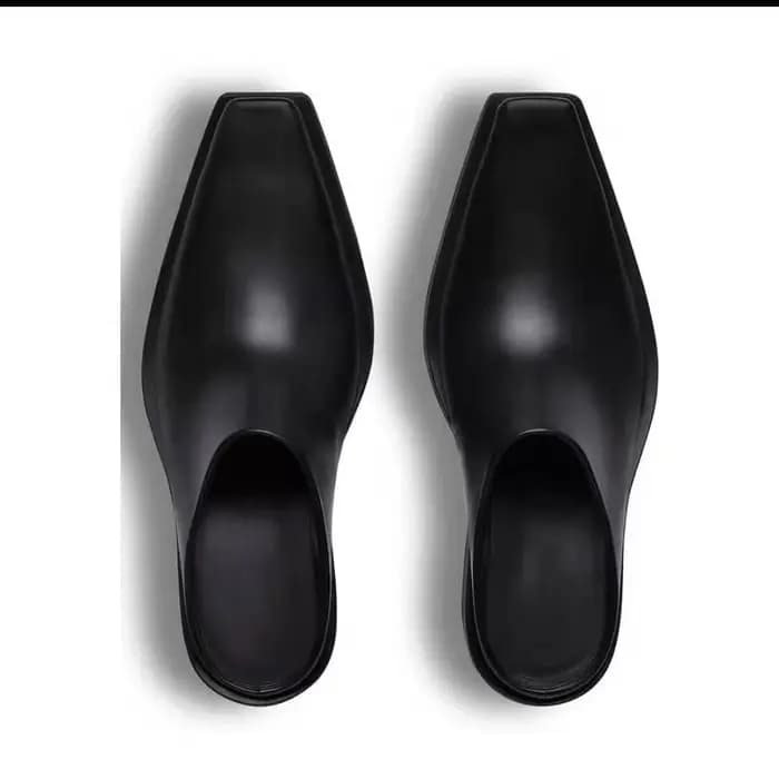 Femmes pantoufles en cuir unisexe décontracté bout pointu demi pantoufle grande taille été bureau sandales mode diapositives chaussures