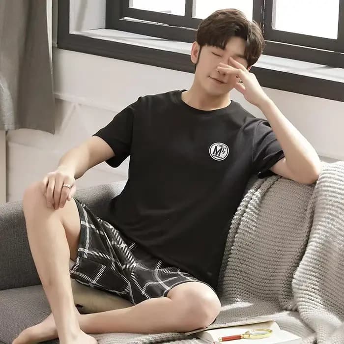 Ensemble pyjama d'été pour hommes: haut à manches courtes et Short