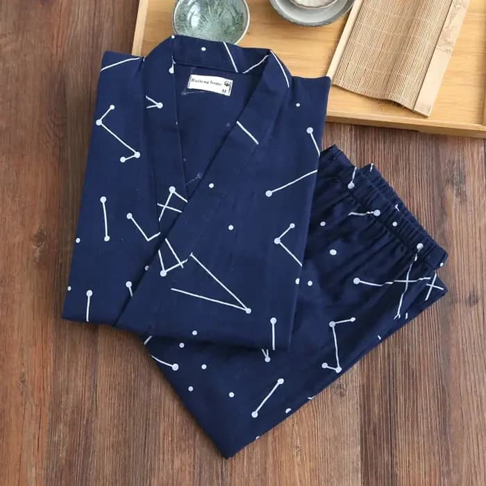 Ensemble pyjama kimono de style japonais à sept manches pour femme