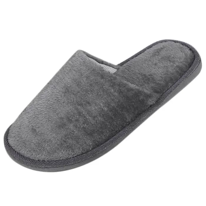 Pantoufles de maison en peluche de couleur unie pour hommes et femmes