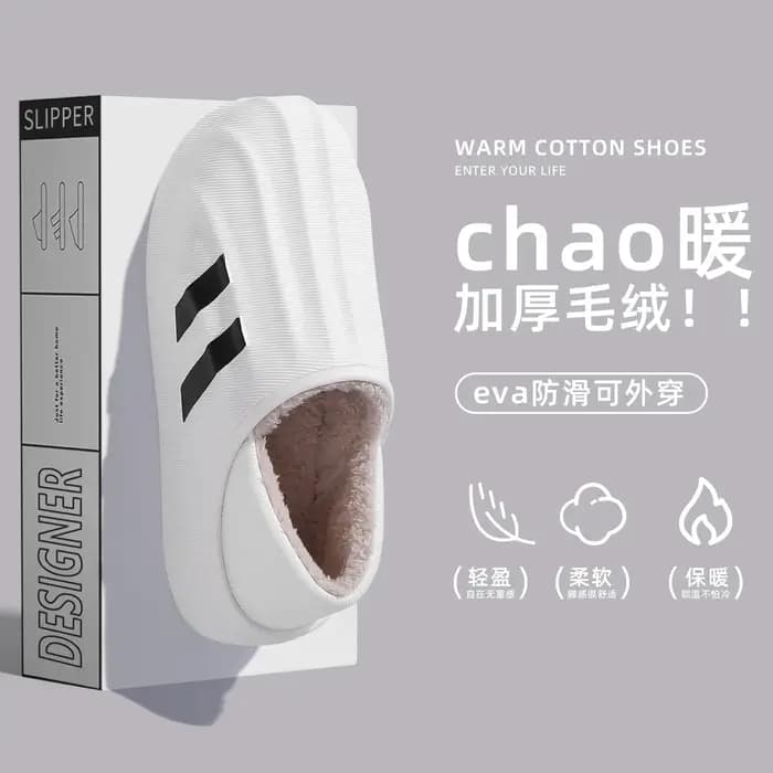 2025 nouvelle mode hiver pantoufles hommes semelle épaisse intérieur maison chaud Couples chaussures antidérapant