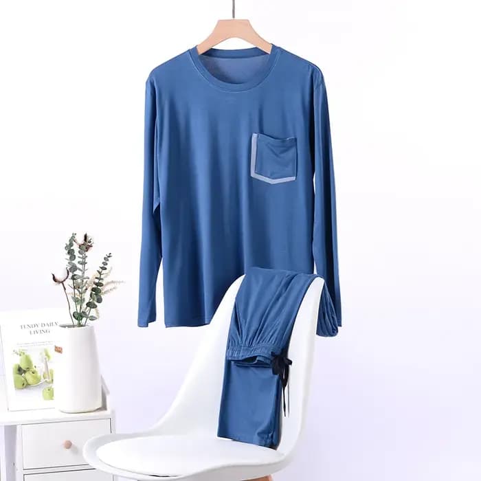 Manches courtes pantalon Pyjamas pour hommes nouveau automne hiver dormir maison vêtements grande taille Modal