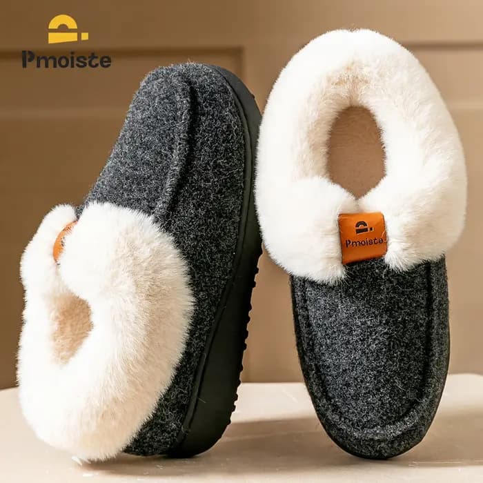 Pantoufles à plateforme pour femmes, chaussures compensées en mousse à mémoire de forme TPR, semelle antidérapante, chaudes et floues, durables, pour chambre à coucher, confortables et confortables, h