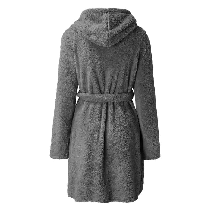 Automne hiver femmes Sexy Robe de bain moelleux en peluche pyjamas dames à capuche